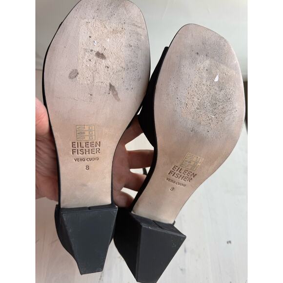 Eileen Fisher black Viva Nubuck Ankle-Grip Sandals size 8 - Picture 6 of 12